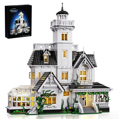 Victorian Magic House Building Set with LED Light – 1,877-Piece Block Model for Adults