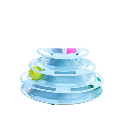 Interactive Cat Turntable Toy — 3- or 4-Layer Spinning Teaser for Cats, Self-Play Boredom Reliever