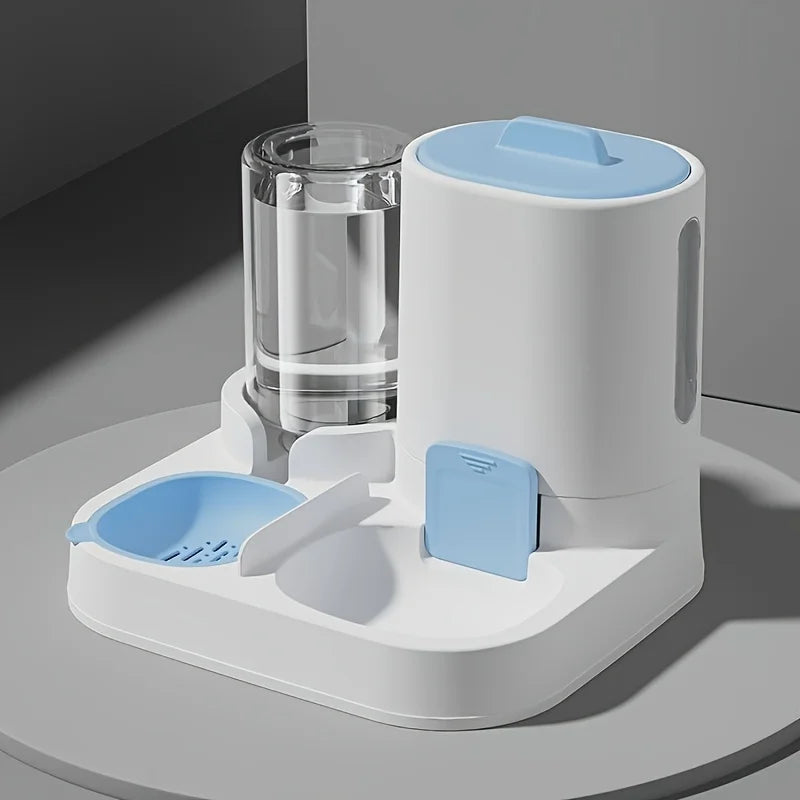 1-Pack Automatic Gravity-Fed Cat Water Dispenser & Feeder - Spill-Proof Large Capacity One-Piece Design