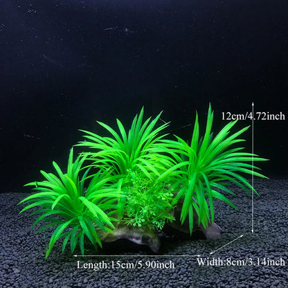 Artificial Aquarium Plants — Plastic Underwater Decorations for Fish Tanks, Realistic Aquarium Decor