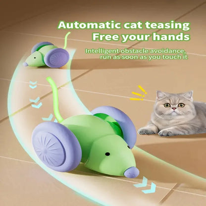 Automatic Rechargeable Cat Toy Ball — Motion-Activated Interactive Rolling Teaser with Plush Tail, USB-C
