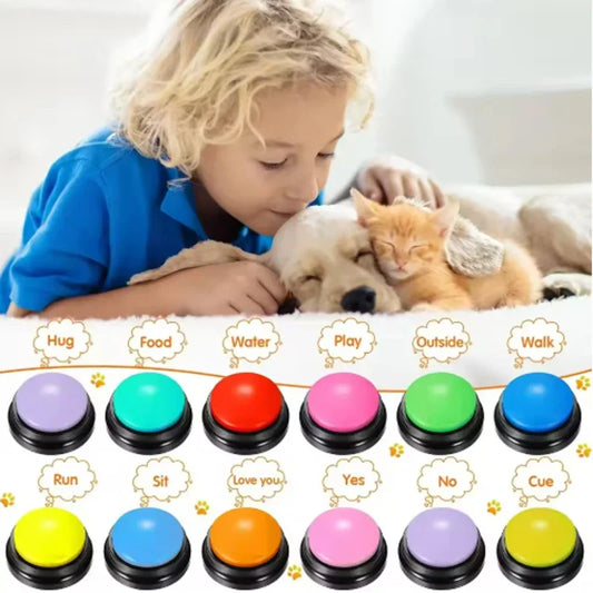 Recordable Talking Dog Toy - Portable Interactive Button Trainer for Dogs