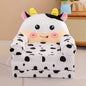 Foldable 3-Layer Plush Kids Sofa Chair Cartoon Baby Seat with Removable Cover