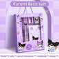 12-Piece Kawaii Character Stationery Set - Kuromi, Cinnamoroll, My Melody, Pochacco, Pompompurin, Hello Kitty Pencils, Erasers and Rulers Student School Supplies Gift
