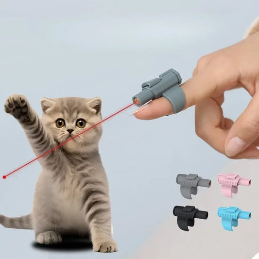 Portable Mini Laser Cat Toy Finger Sleeve Interactive Infrared Teaser for Cats