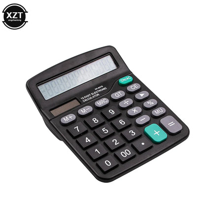 12-Digit Large Screen Dual-Power Calculator Solar & Battery for Office and Financial Use