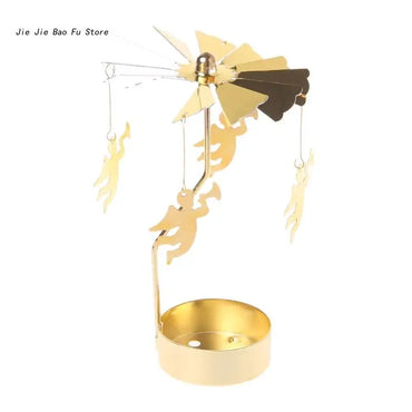 Rotary Spinning Tea Light Candle Holder Metal Tabletop Stand for Wedding and Home Decor, 3.15 x 5.12 in (8 x 13 cm)