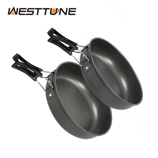 Aluminum Camping Frying Pan with Foldable Handle – Portable Outdoor Hiking Cookware & Picnic Skillet