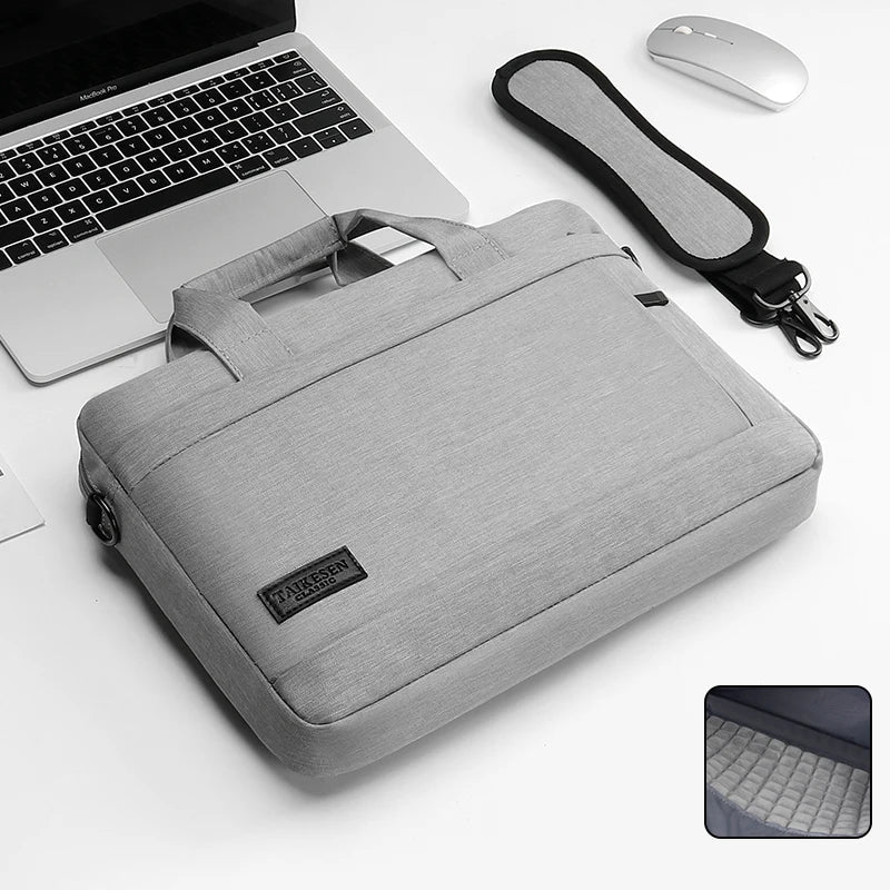 Canvas Laptop Sleeve Briefcase 13–17 Inch — Zippered Shoulder Handbag