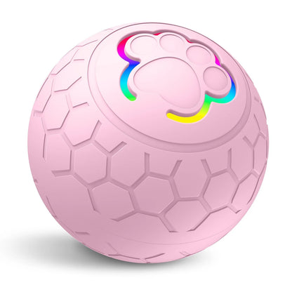 Interactive Rechargeable Pet Toy Ball – Automatic Bouncing & Rolling with RGB LED Lights for Dogs & Cats