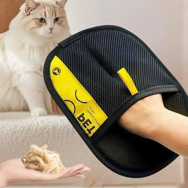 Pet Hair Remover Gloves – Electrostatic Reusable Washable Grooming Glove with 2-in-1 Lint Roller for Cats & Dogs