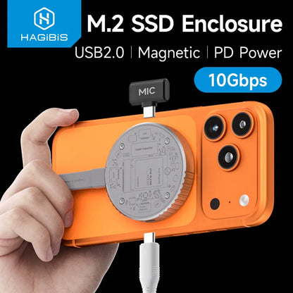 Magnetic MagSafe M.2 2230 NVMe SSD Enclosure — iPhone, MacBook & iPad