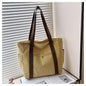 Large Capacity Canvas Tote Bag for Work, College and Shopping, Multi-Pocket Shoulder Book Bag