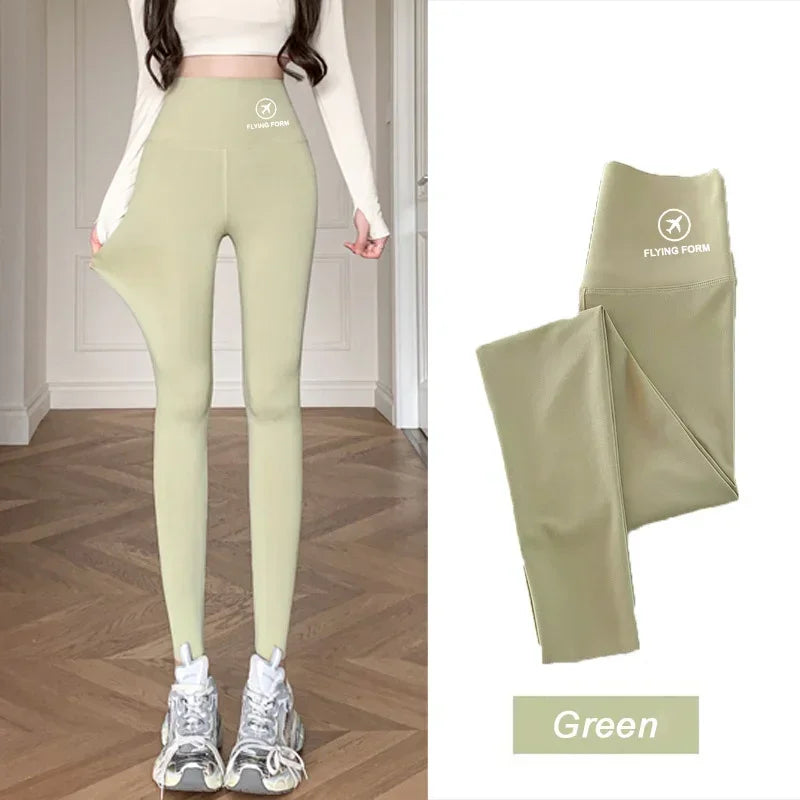 M-XL Shark pants women wear spring  autumn winter thin high-waisted belly lift hip yoga tights small feet black leggings