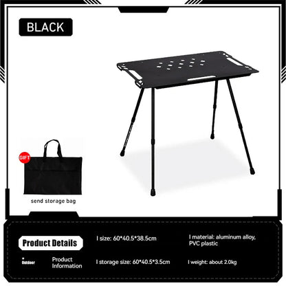 Folding IGT Tactical Camping Table - Adjustable Aluminum Portable Picnic Table