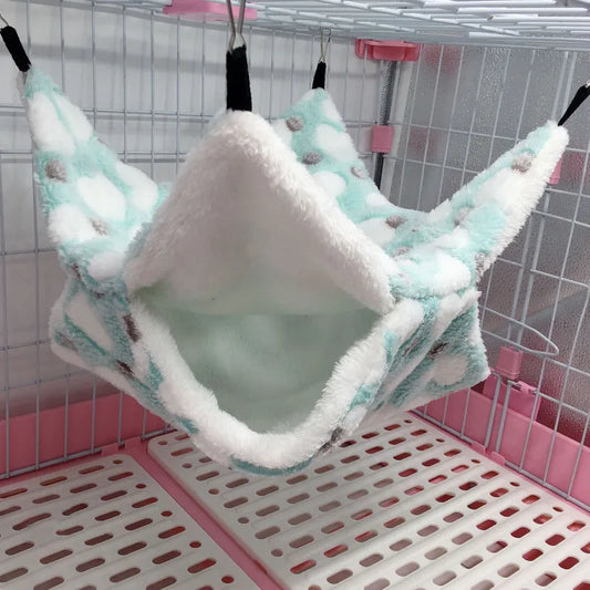 Fleece Hammock Hideout for Small Pets - Hamster, Guinea Pig, Sugar Glider, Rat | 20x20 cm (7.9x7.9 in) & 34x34 cm (13.4x13.4 in)