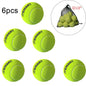 6 or 12-Pack Practice Tennis Balls with Mesh Carry Bag – High-Elasticity Training & Dog Play Balls (65 mm / 2.56 in)