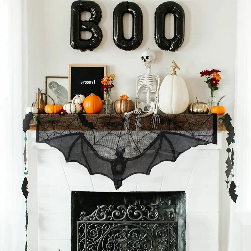 Black Bat Halloween Decoration Cloth - 91 x 58 cm