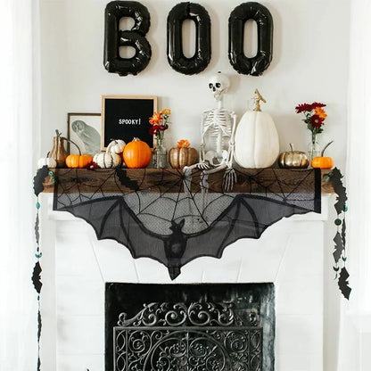 Black Bat Halloween Decoration Cloth - 91 x 58 cm
