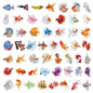 50/100PCS Cartoon Colorful Goldfish Stickers Waterproof Transparent PET Decorative Stationery Notebook Stickers Reward