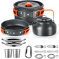 Lightweight Aluminum Camping Cookware Set – Nonstick Pot & Pan for 2-4 People with Mesh Carry Bag