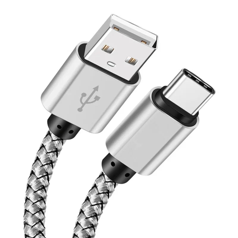 USB A to Type C Charging Cable 2A Fast Charger Nylon Data Cable 1M 2M 3M For Android Huawei Samsung TypeC Phone Charging Device