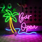 Bar Open Neon Sign LED Neon Light Sign USB Powered for Wall Decor Game Room Man Cave Club Bar Birthday Halloween Party Gifts