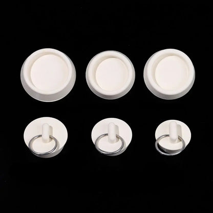 Universal Rubber Sink & Bathtub Drain Stopper Plug — Leakproof Floor Drain Strainer, White