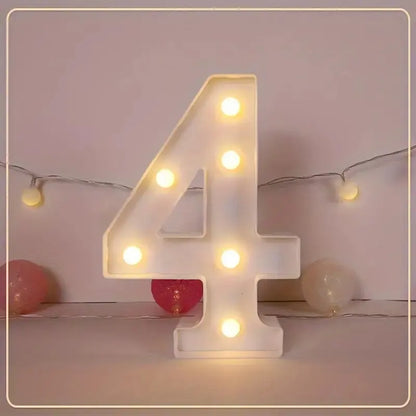 21.8cm White LED Letter&Number Night Lights,Battery Powered Decoration Lights,Wall Lights For Wedding,Birthday,Party,Christmas