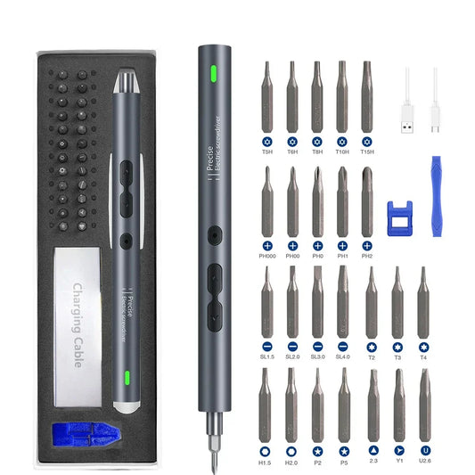 28/62-in-1 Precision Electric Screwdriver Kit — Rechargeable Cordless Mini Repair Tool Set for Phones, Laptops & Electronics