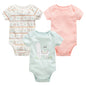 3/6 PCS Baby Cotton Bodysuits Set Short Sleeve Summer Outfits for Newborn Boys & Girls 0–12 Months