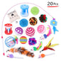 Foldable Cat Tunnel Play Tent with Mouse-Shaped Balls and Fish Simulation Toys for Kittens