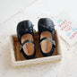 Girls PU Leather Mary Jane Flats with Butterfly Accent – Soft Sole Infant, Toddler & Kids Shoes