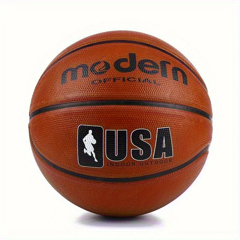 Rubber Basketball for Adults & Youth — Indoor/Outdoor, Sizes 4/5/6/7