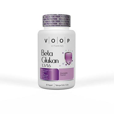 Voop Beta Glukan: Vegan Immune Support - Elderberry & Vitamin C Capsules - Gluten-Free Dietary Supplement, Powerful Immune System Booster