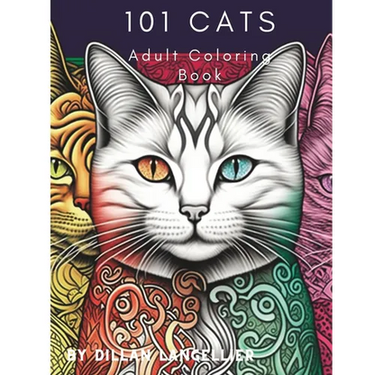 101 Cats Adult Coloring Book - Paperback