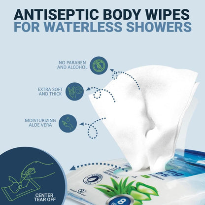 MedPride 8"x8" Bathing Wipes, 8 Counts / 12 box/ 2 box/case, 192 counts