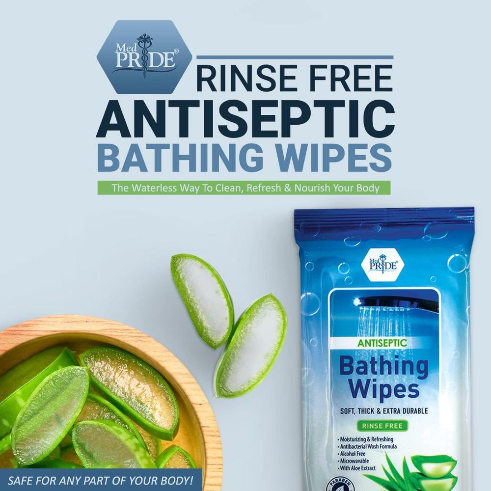 MedPride 8"x8" Bathing Wipes, 8 Counts / 12 box/ 2 box/case, 192 counts