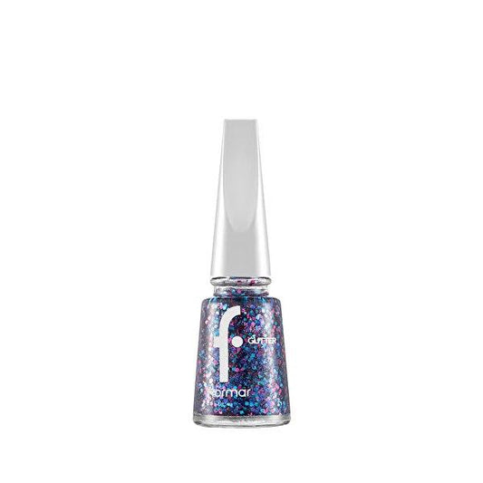 Flormar Glitter Nail Enamel GL09 - Long-Lasting Multicolor Shine Nail Polish for Decorative Nail Cosmetics