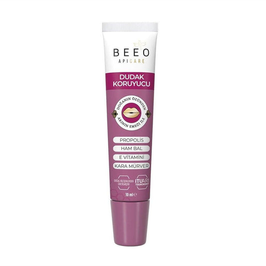 Bee'O Apicare Natural Lip Care with Propolis & Elderberry - Moisturizing & Protective Lip Balm, Hypoallergenic & Organic, 0.34 fl oz