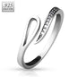 925 Sterling Silver CZ Classy Loop End Toe Ring