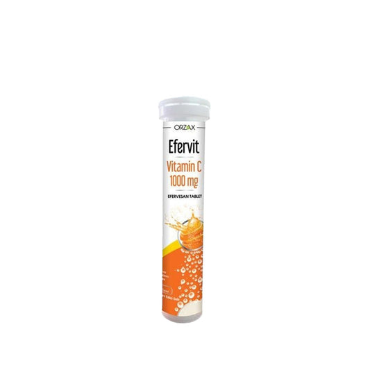 Efervit Vitamin-C 1000 mg Effervescent Tablets - Boosts Immune System, Orange Flavored Dietary Supplement