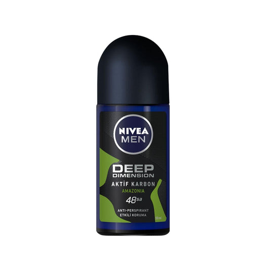 Nivea Men Deep Dimension Amazonia Roll-On Deodorant for Men - 50 ml Antiperspirant & Deodorant Protection