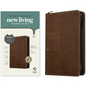 NLT Thinline Reference Zipper Bible, Filament Enabled (Leatherlike, Atlas Rustic Brown, Indexed, Red Letter) - Imitation Leather