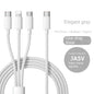Universal 3-in-1 Fast Charging Cable 100W USB-C Lightning Micro USB Braided 1m/1.5m