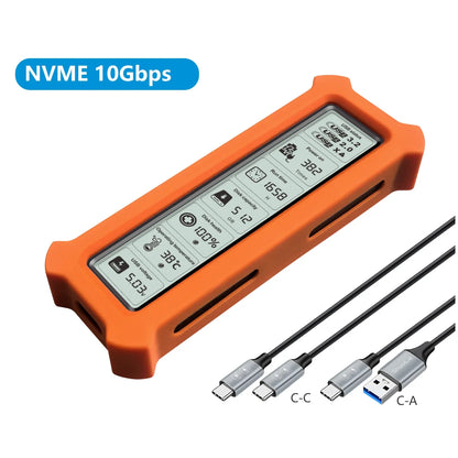 Portable M.2 NVMe SSD Enclosure with Health Display — USB 3.2 Gen 2 10Gbps