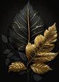 Nordic Abstract Wall Art Plants Modern Luxury Black and Gold Leaves HD Canvas Print Poster Home Living Room Bedroom Decoration