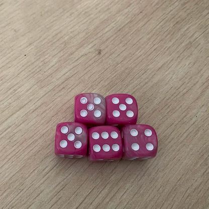 5pcs/set Two Colors Dice Puzzle Board Game Accessory  6 Sided Point Dice Funny Game 16mm