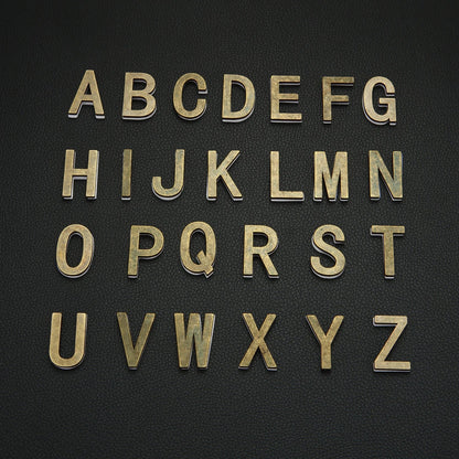 Metal Self Adhesive House Number English Alphabet Letters for Apartment Room Door Plate Table Mailbox Number Stickers 3*2cm