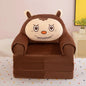 Foldable 3-Layer Plush Kids Sofa Chair Cartoon Baby Seat with Removable Cover